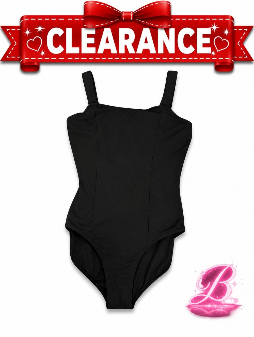 3/$15 Capezio Black Basic Dance Leotard XLC